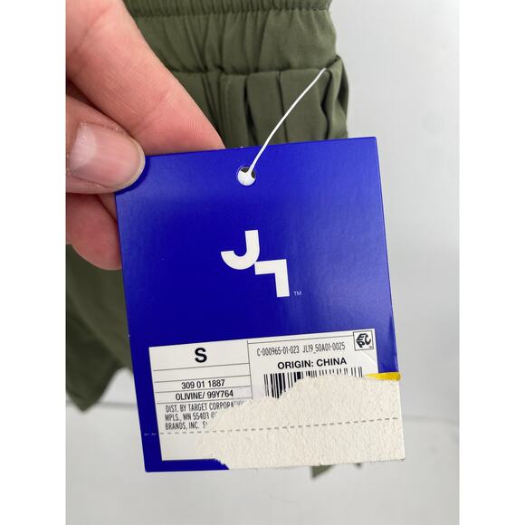JoyLab Olive Green Running Shorts Lined Briefs Pockets Elastic Waist NEW Small - Picture 3 of 9